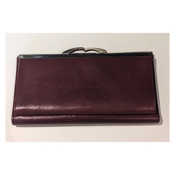 ✨Vintage Wallet Cherry Red w/ Gold Hardware~Real Calf~New in Box - Picture 2 of 7